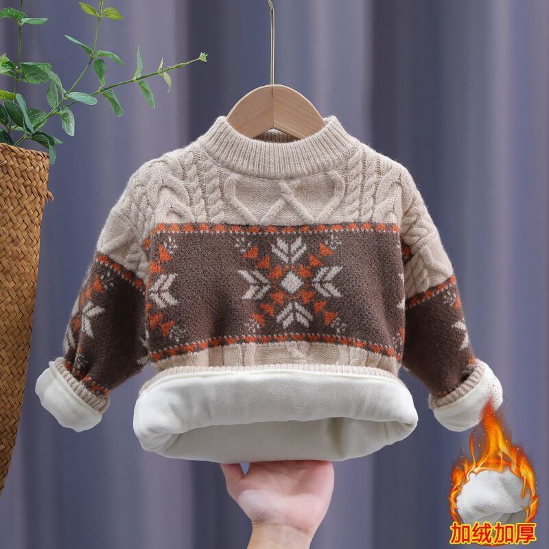 Boys pullover sweater  new style autumn and winter tops baby thickened children's woolen sweater