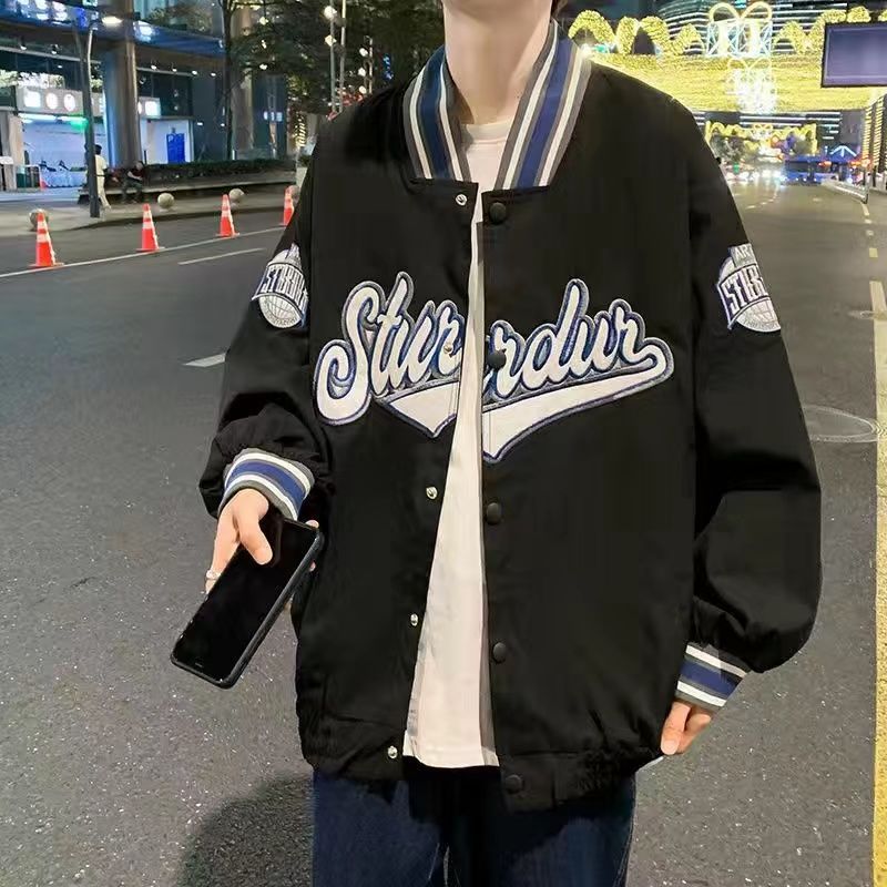 American tide brand baseball uniform men's spring and autumn new ins loose boys loose casual Hong Kong style jacket trend coat