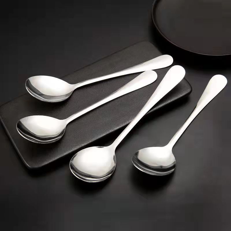 加厚不锈钢勺子水果勺西瓜勺家用成人儿童汤勺吃饭勺大号长柄汤匙