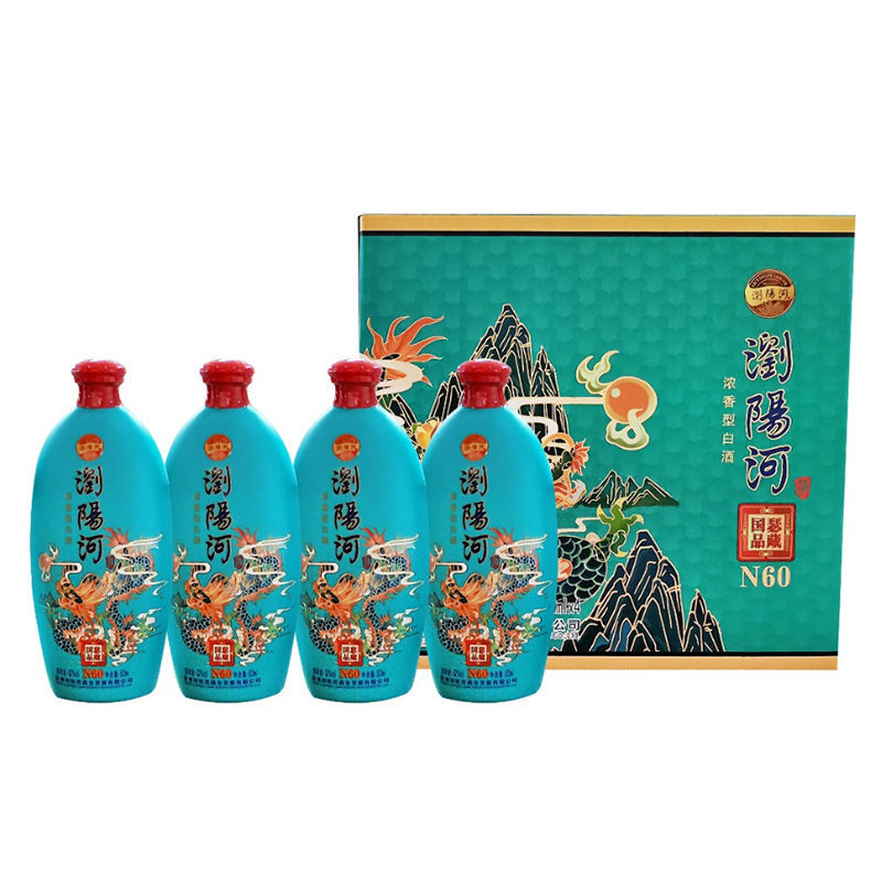【浏阳河酒 】国酒52度 国瑟品藏n60 500ml*4瓶 浓香型白酒礼盒装【2