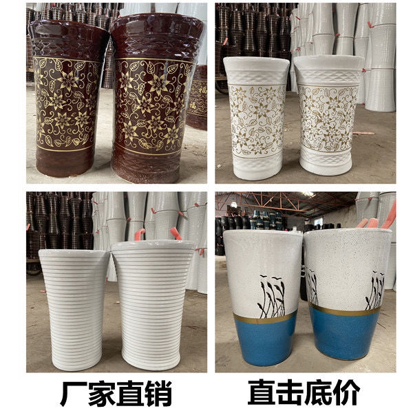厂家直销高筒大口径陶瓷花盆现代简约风龟背竹发财树庭院客厅花盆