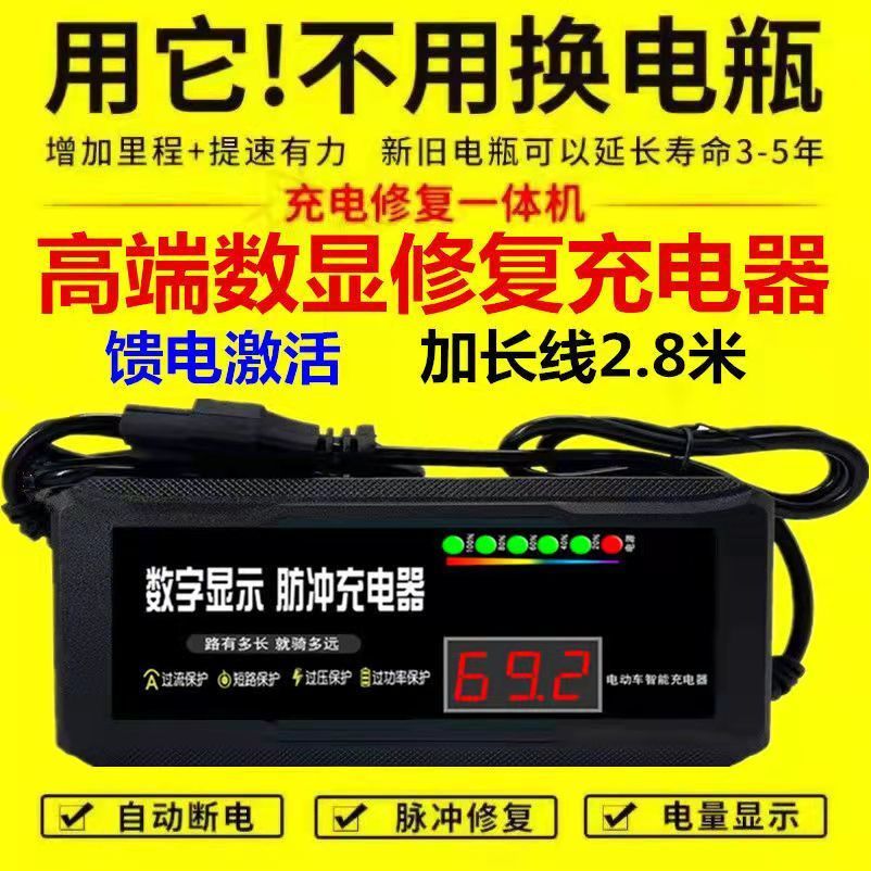 【电瓶修复器】电动车电瓶修复器激活48v60v72v电瓶新电瓶充电器