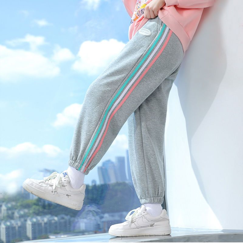 女童褲子春秋季新款兒童休閒洋氣運動褲中大童冬加絨褲中大童裝潮