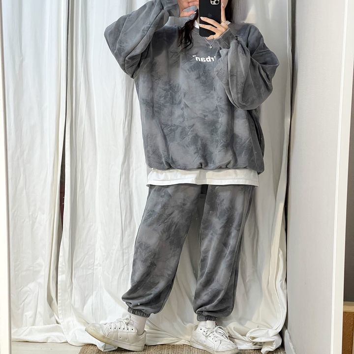 4-color tie dye women's clothing, suitable for spring, autumn, winter, sleeved, long pants, fashionable casual_voghion.com