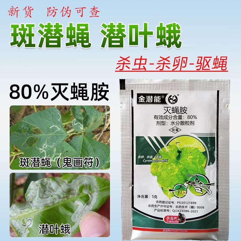 80%灭蝇胺 黄瓜豆角美洲斑潜蝇地图虫潜叶蝇农药专用杀虫剂5g新货