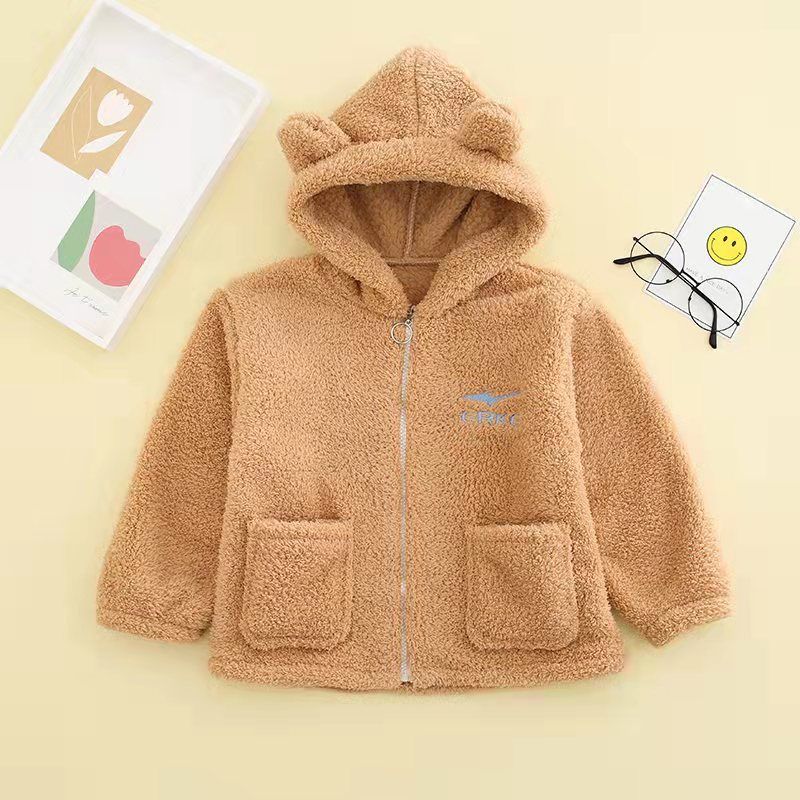 Autumn and winter smock foreign style Korean version clearance plus velvet thick padded jacket coat baby zipper smock new front zipper