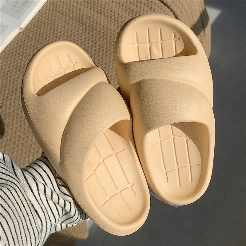 Thin strips, stepping on feces, personalized thick-soled sandals and slippers for men and women, summer wear, home couples, non-slip beach shoes, ins tide