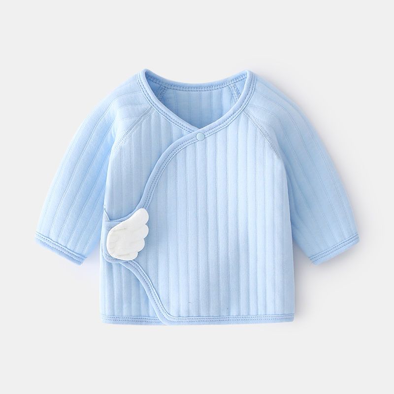 新生嬰兒內衣服無骨保暖秋冬夾棉初生半背翅膀滿月和尚服寶寶上衣