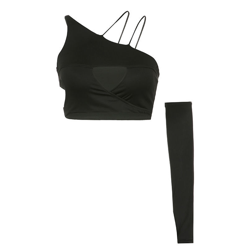 BIIKPIIK features hollow chest camisole female ins sexy hot girl backless bottoming + sleeves