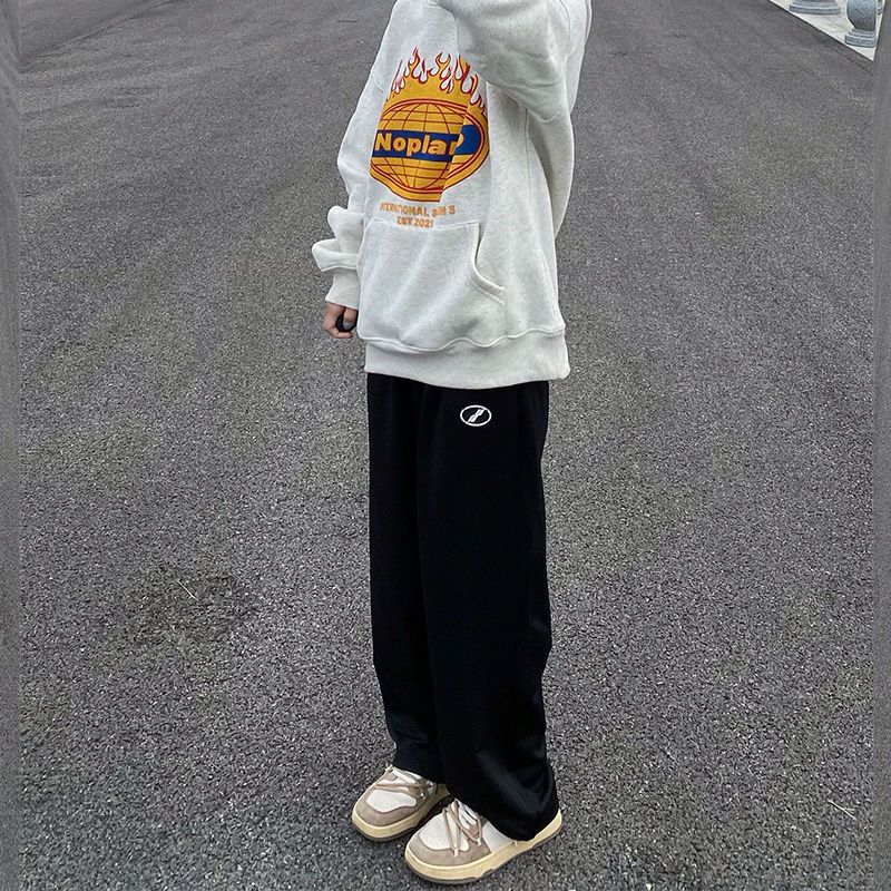 Boys' high street sports casual pants Korean style trendy spring and autumn style Hong Kong style drawstring guard pants loose all-match straight-leg pants