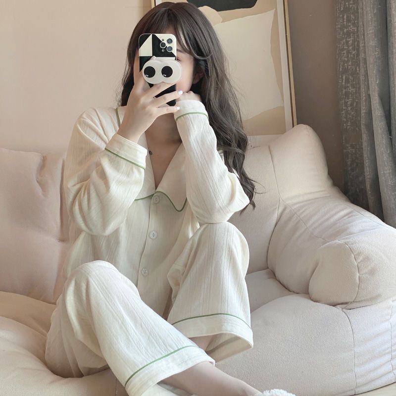 睡衣女2022年新款春秋純棉長袖網紅爆款ins風可愛冬季家居服套裝
