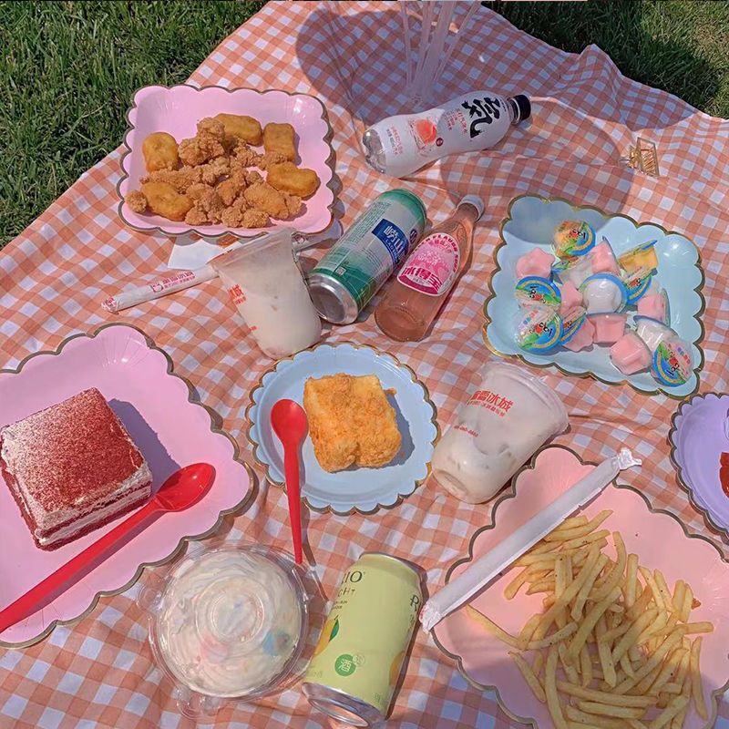 万泉河 一次性盘子野餐盘蛋糕碟子儿童生日派对大纸盘甜品台装饰布置餐具