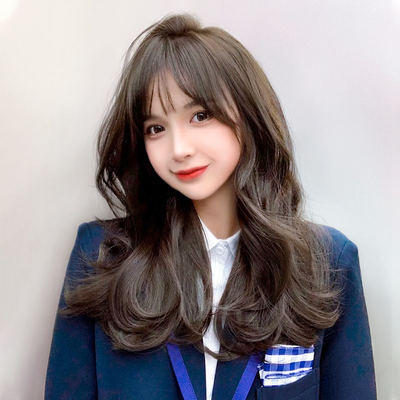 假发女中长发长卷发仿真发2021年时尚新款自然全头套式微卷假发套