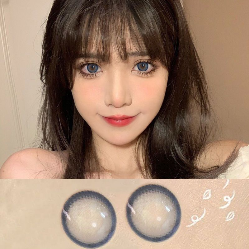 赠护理液】蓝纹奶酪美瞳隐形眼镜韩版学生自然年抛网红同款大直径