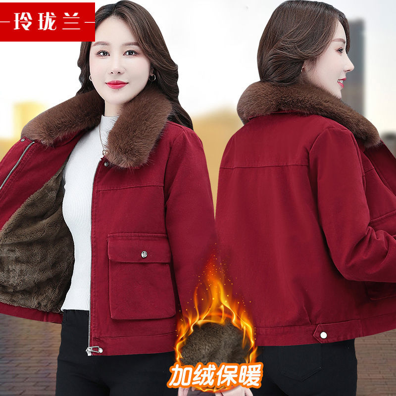 小個子減齡短款派克服外套女2023年新款棉衣棉服加絨加厚爆款冬裝