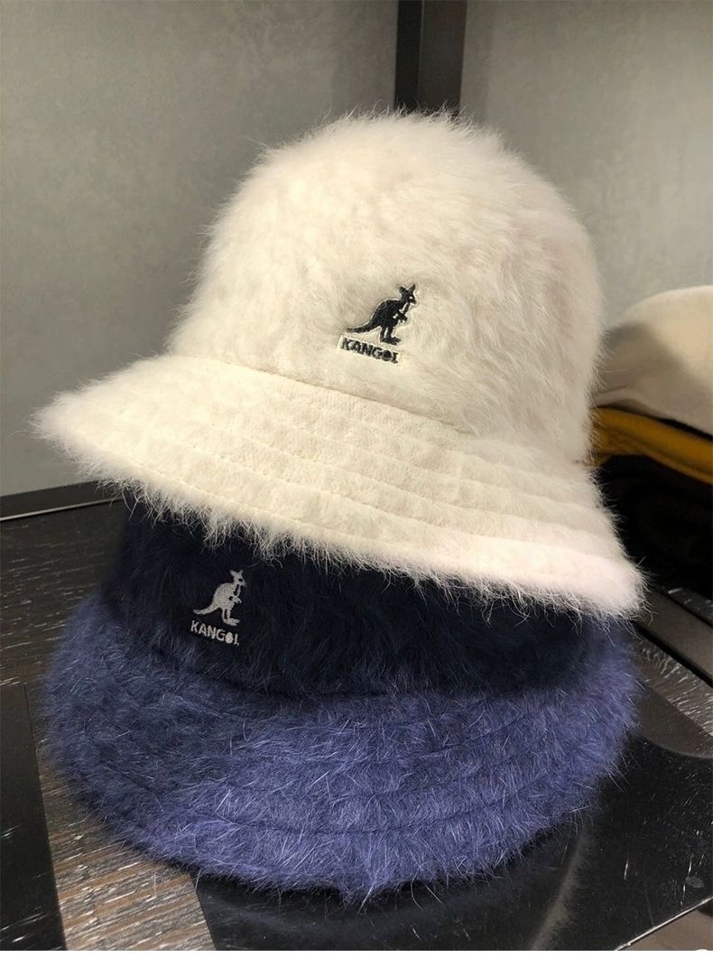 Kangol Kangur Rybak Kobieta Królicza sierść Ciepły pluszowy kapelusz garnkowy Jesień i zima Wszechstronna koreańska wersja Kopuła_voghion.com