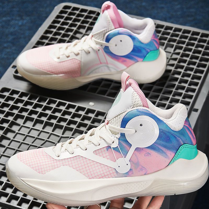 韦德之道wow9全城9代樱花粉棉花糖专业耐磨篮球比赛鞋摩擦有声音拼团