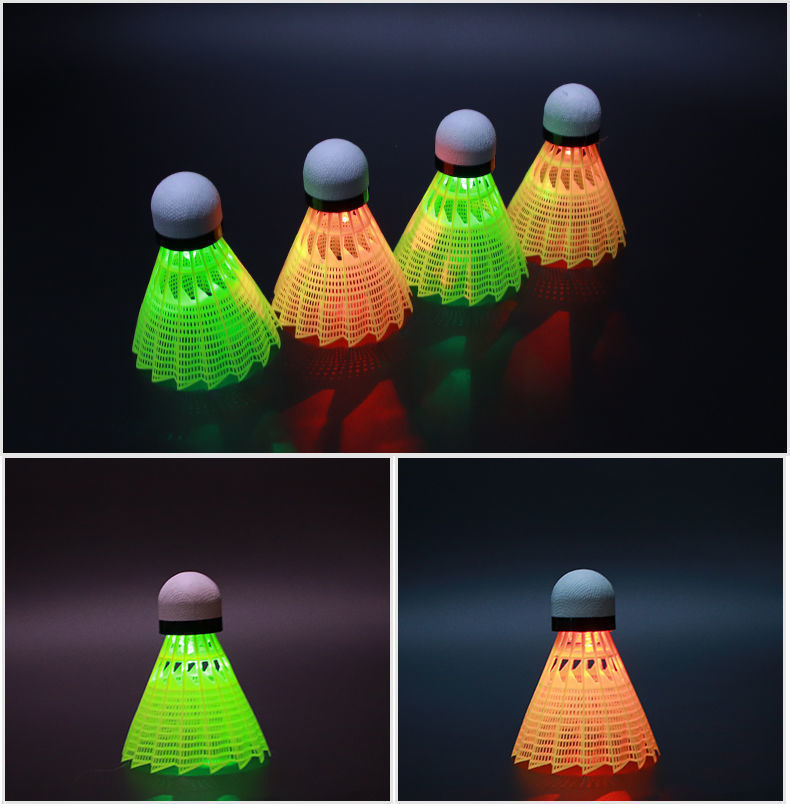 发光羽毛球带灯夜光羽毛球防超亮LED打不烂耐用防风尼龙羽毛球