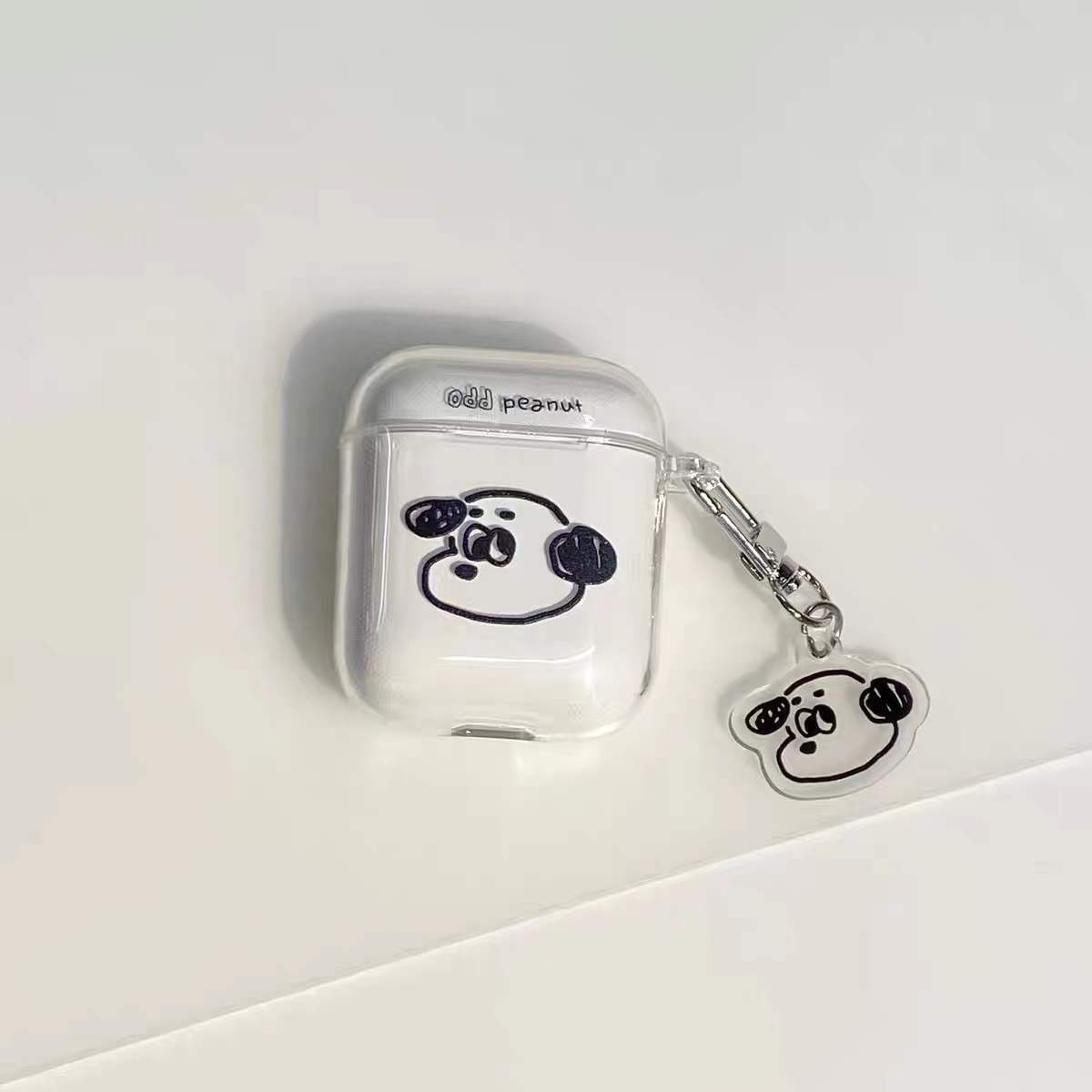 透明黑白设计可爱狗狗Airpods保护套苹果pro3代耳机套硅胶软壳