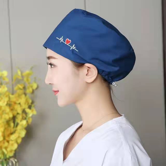 刺绣护士手术帽手术室帽子医生帽口腔美容工作帽松紧圆帽护士帽女
