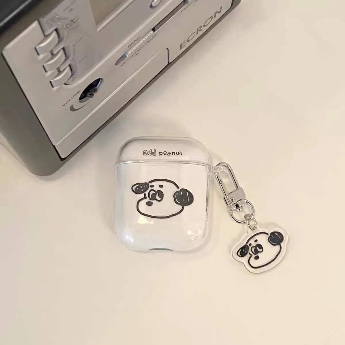 透明黑白设计可爱狗狗Airpods保护套苹果pro3代耳机套硅胶软壳