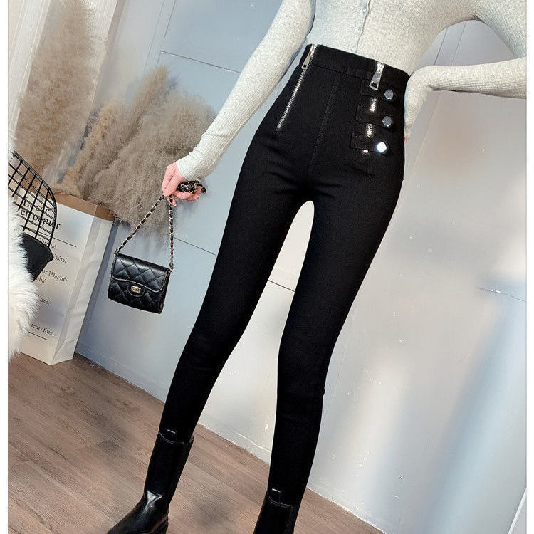Super high waist leggings women's outerwear spring and autumn elastic new pencil pants slimming all-match black magic trousers