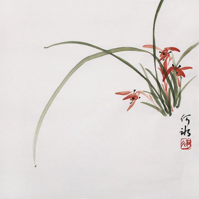 原创纯手绘写意国画兰花小品书画作品水墨挂画芯无框装饰字画真迹