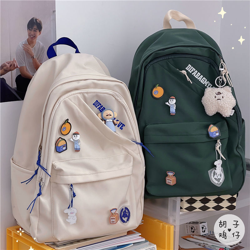 Japanese ins style vintage sense girl student schoolbag female Korean version of Harajuku ulzzang shoulder bag large-capacity backpack
