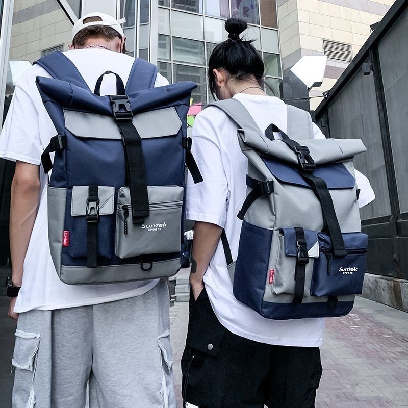 书包男士双肩包ins潮牌韩版高中大学生背包大容量时尚潮流旅行包