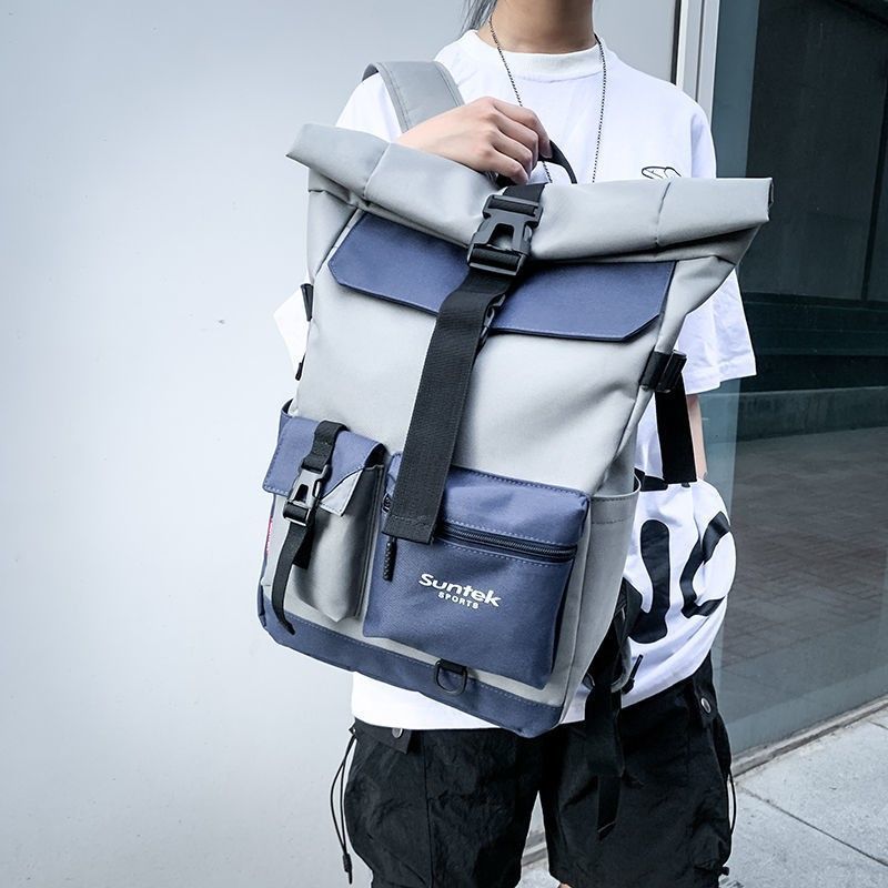 书包男士双肩包ins潮牌韩版高中大学生背包大容量时尚潮流旅行包