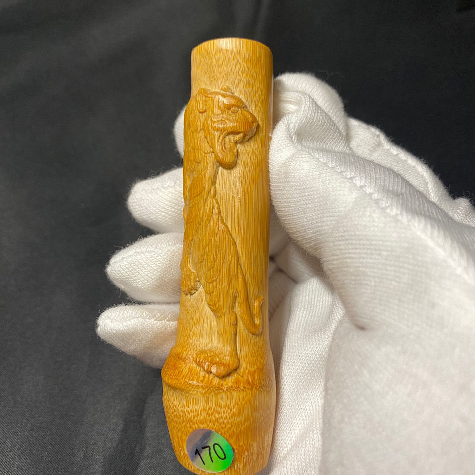 巧雕浮雕实心竹原材料把件高密度玉化文玩实心竹挂饰配件苏工雕刻