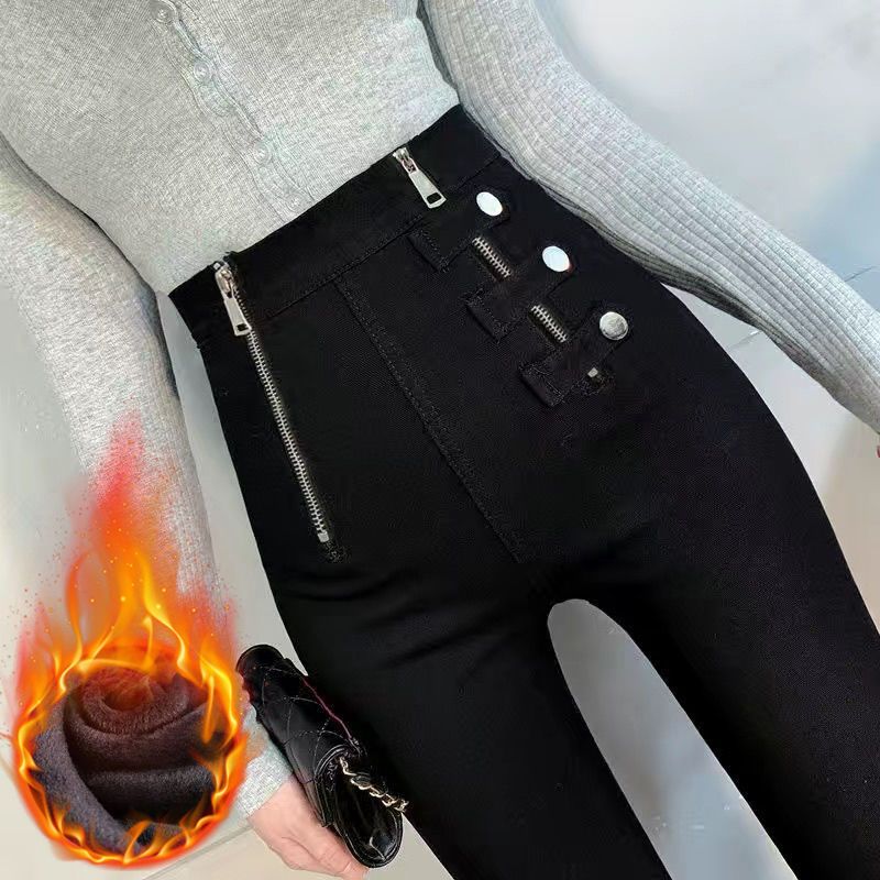 Super high waist leggings women's outerwear spring and autumn elastic new pencil pants slimming all-match black magic trousers