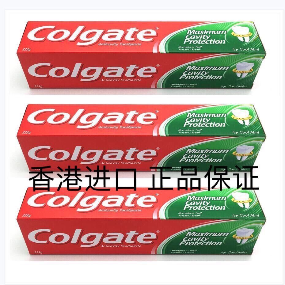 Hong Kong imports Colgate toothpaste 225g genuine fresh breath mint family pack effective care of teeth