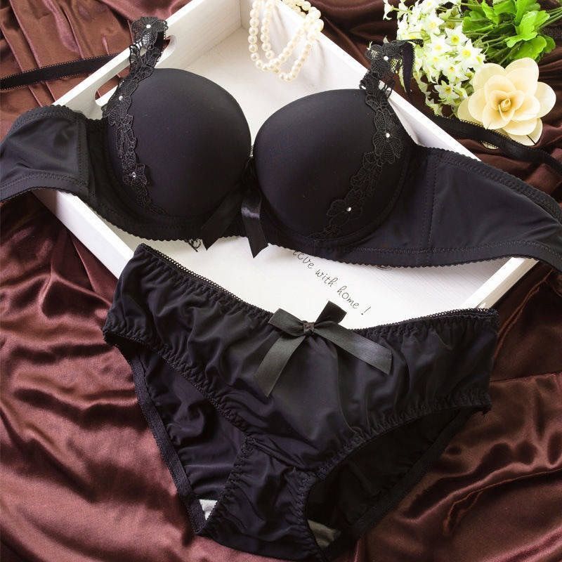 【Buy One Get One Free】Sexy Lace Small Chest Push Up Bra Set Women's Anti-Sagging Sexy Plus Size Underwear Ladies