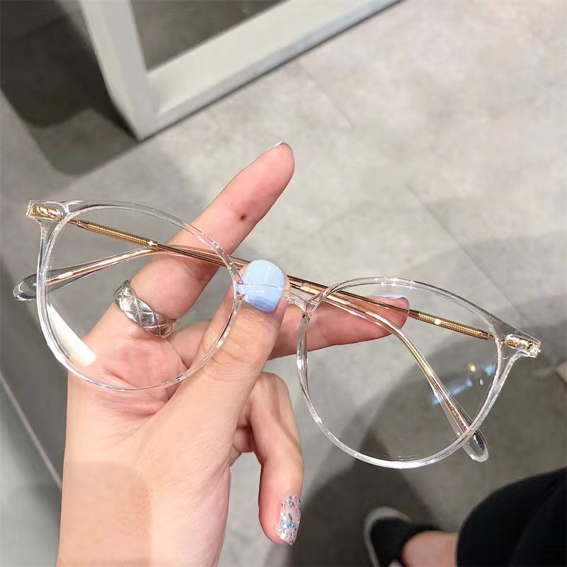 Suyan artifact brown round frame glasses frame female can be equipped with myopia degree 2023 new ins wind eye frame frame