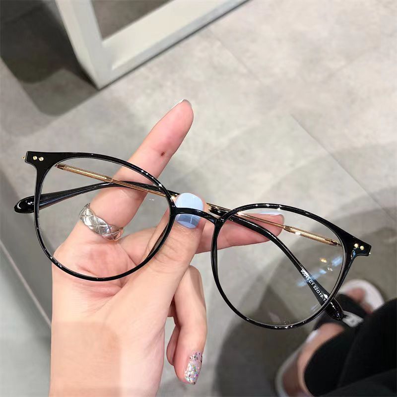 Suyan artifact brown round frame glasses frame female can be equipped with myopia degree 2023 new ins wind eye frame frame
