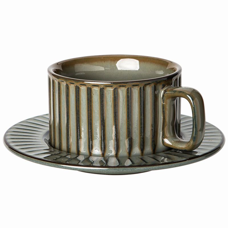 复古陶瓷咖啡杯高颜值ins下午茶杯碟套装家用拿铁拉花杯子美式