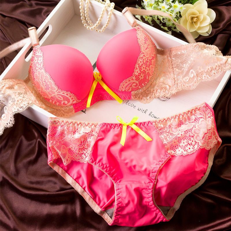 【Buy One Get One Free】Sexy Lace Small Chest Push Up Bra Set Women's Anti-Sagging Sexy Plus Size Underwear Ladies