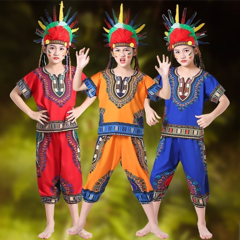 非洲鼓儿童演出服装成人男女手鼓舞蹈傣族少数民族风表演服中国风