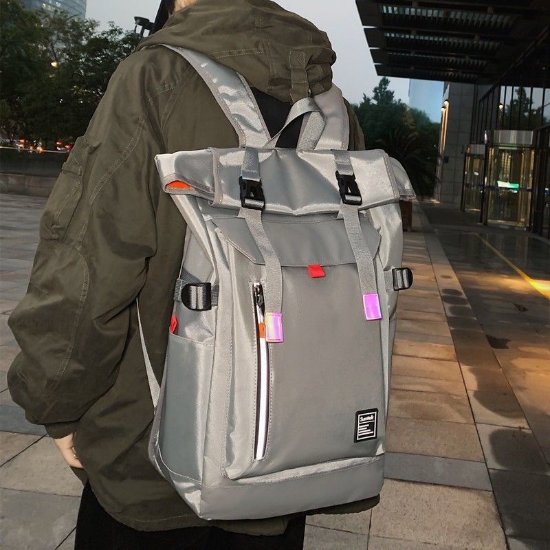 双肩包男大学生潮牌个性大容量高中生电脑书包旅行包男生运动背包