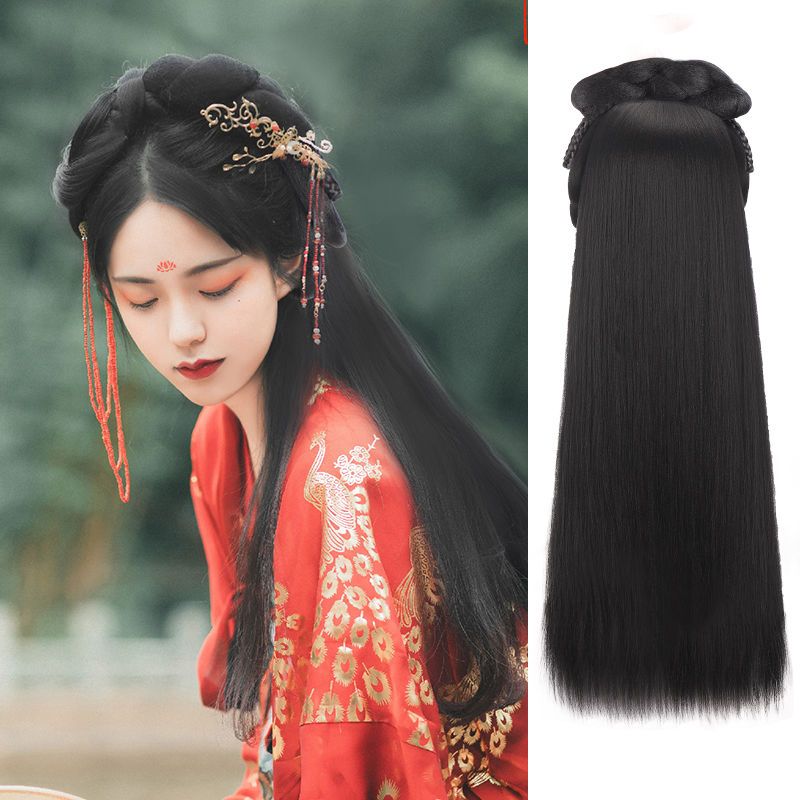 汉服假发包古风发箍女懒人头饰造型全头套发髻一体式明制古装发型