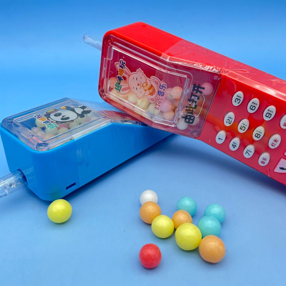 儿童灯光音乐大哥大手机玩具儿童休闲零食糖果玩具批发超市批发