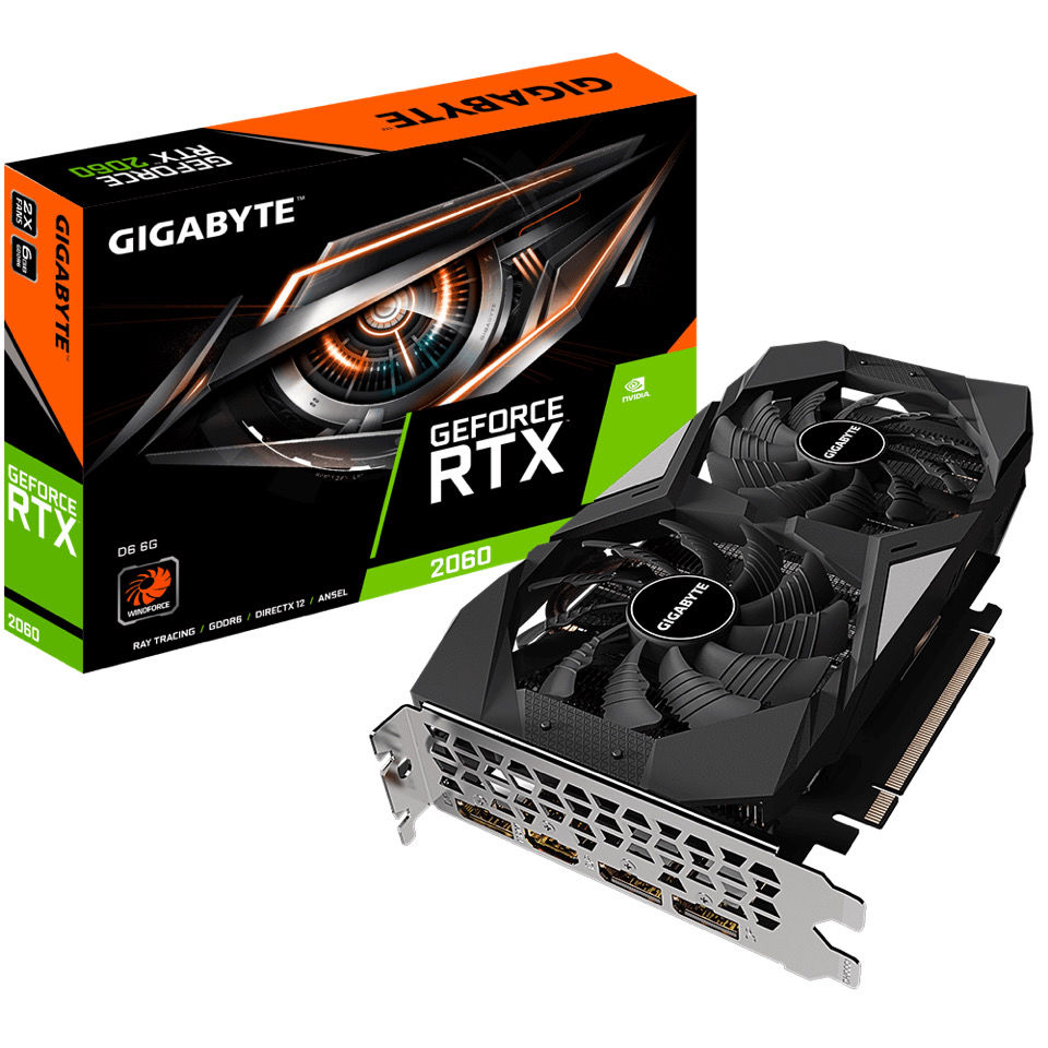 gigabyte/技嘉rtx 2060 d6 6g 风之力 经典电竞游戏显卡