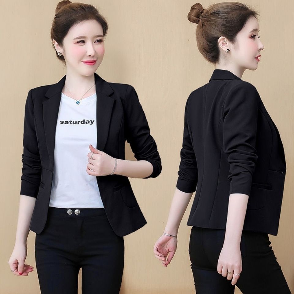 Small suit jacket female spring and autumn  new Korean style fashion slim short temperament casual thin suit jacket