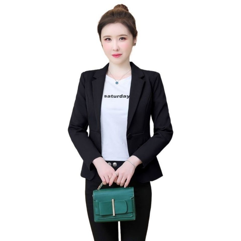Small suit jacket female spring and autumn  new Korean style fashion slim short temperament casual thin suit jacket