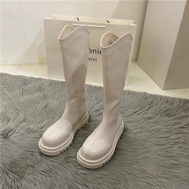 Plover woodpecker small long boots British women's shoes winter Plush medium high Knight boots