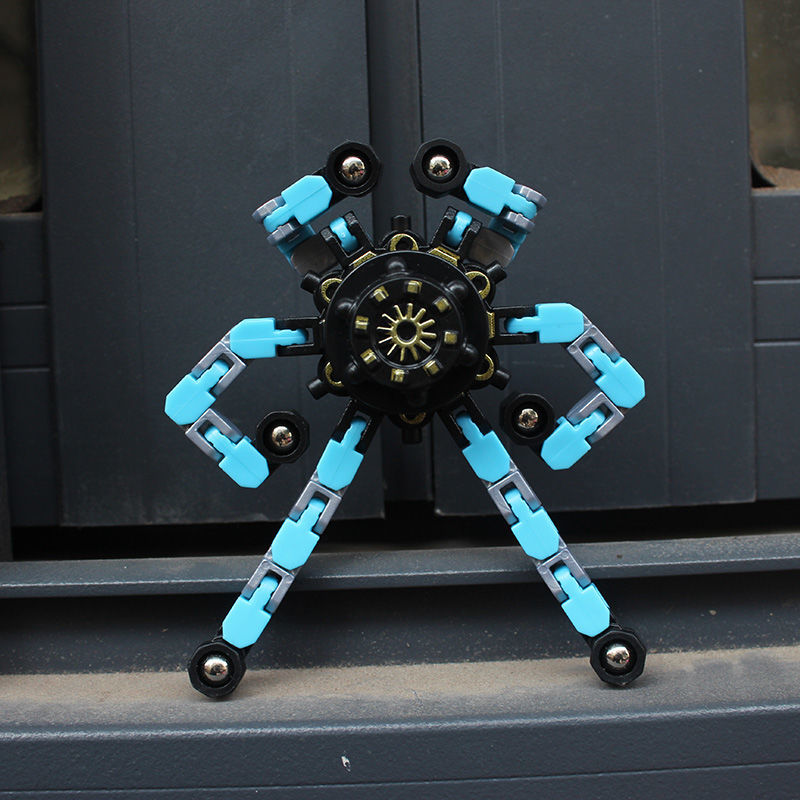 创意变形指尖机械陀螺玩具变形机器人解压玩具黑科技手指陀螺玩具