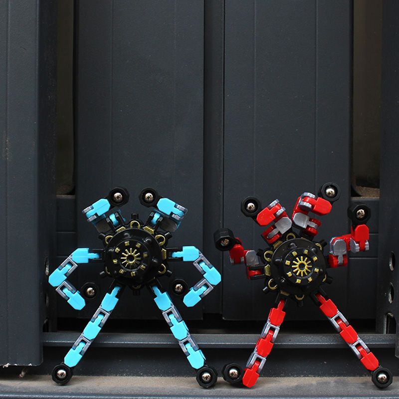 创意变形指尖机械陀螺玩具变形机器人解压玩具黑科技手指陀螺玩具