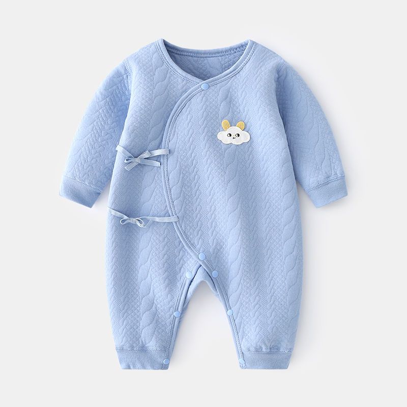 嬰兒連體衣寶寶保暖夾棉新生兒衣服秋冬哈衣無骨爬服初生兒內衣