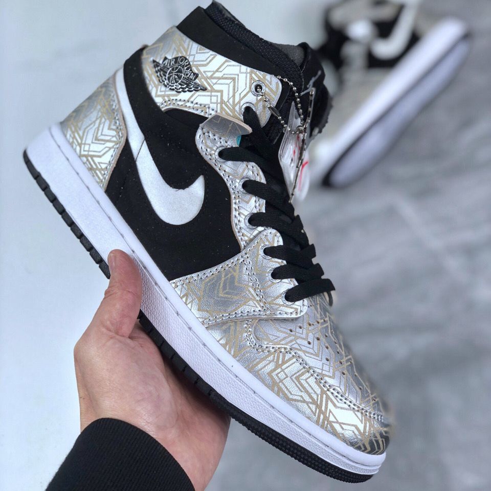 aj1黄金甲高帮篮球鞋 aj1黑金镭射aj1男鞋女鞋复古文化高帮篮球鞋